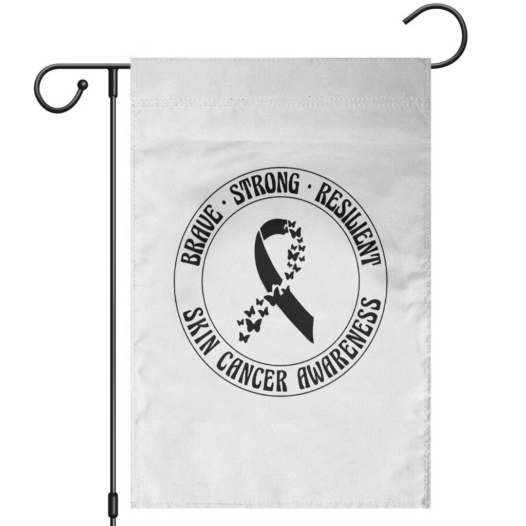 Melanoma Awareness Garden Flag Brave Strong Resilient Warrior