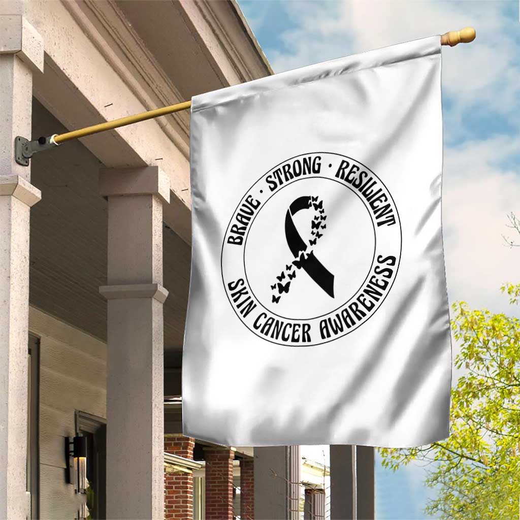 Melanoma Awareness Garden Flag Brave Strong Resilient Warrior