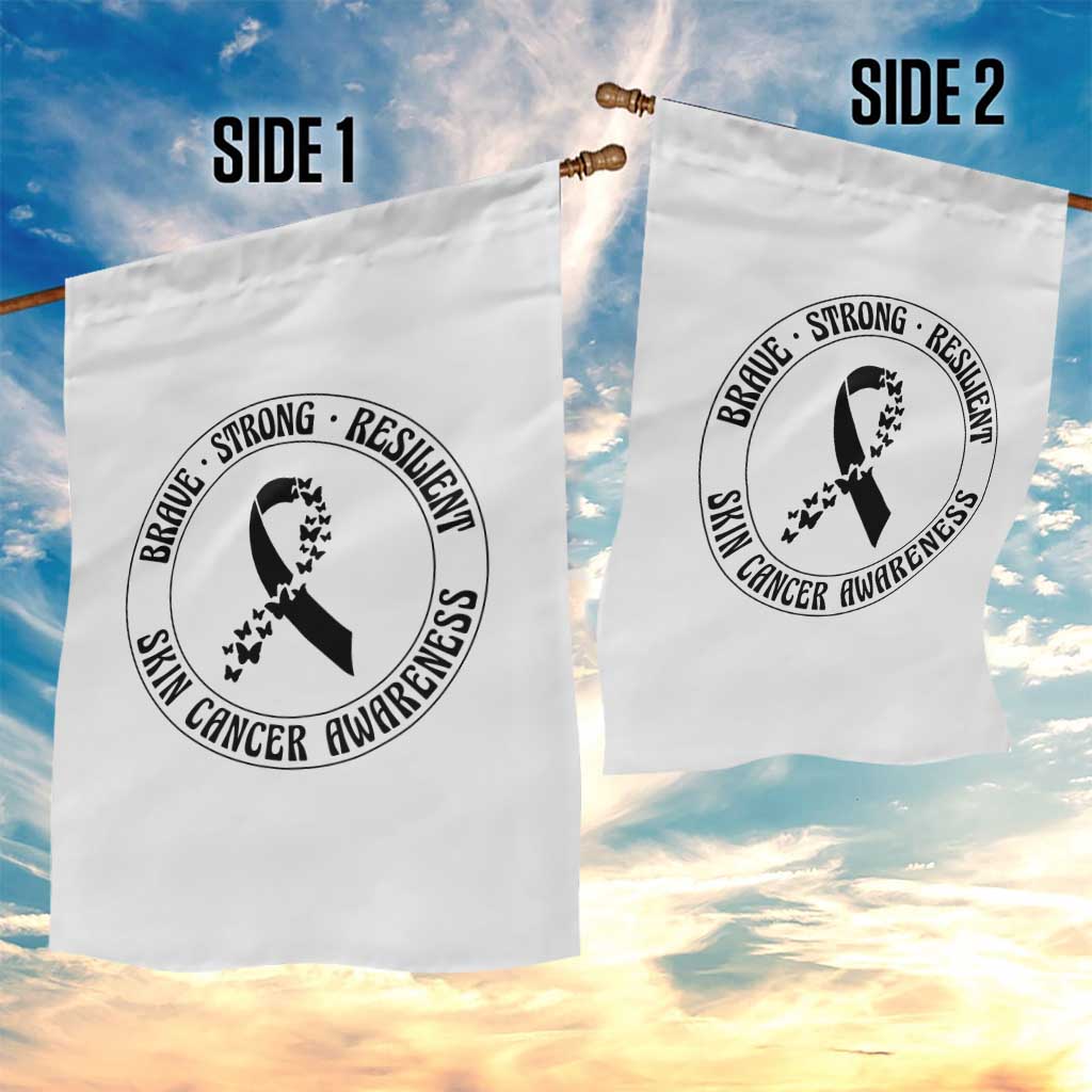 Melanoma Awareness Garden Flag Brave Strong Resilient Warrior