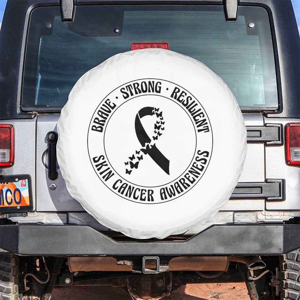 Melanoma Awareness Spare Tire Cover Brave Strong Resilient Warrior