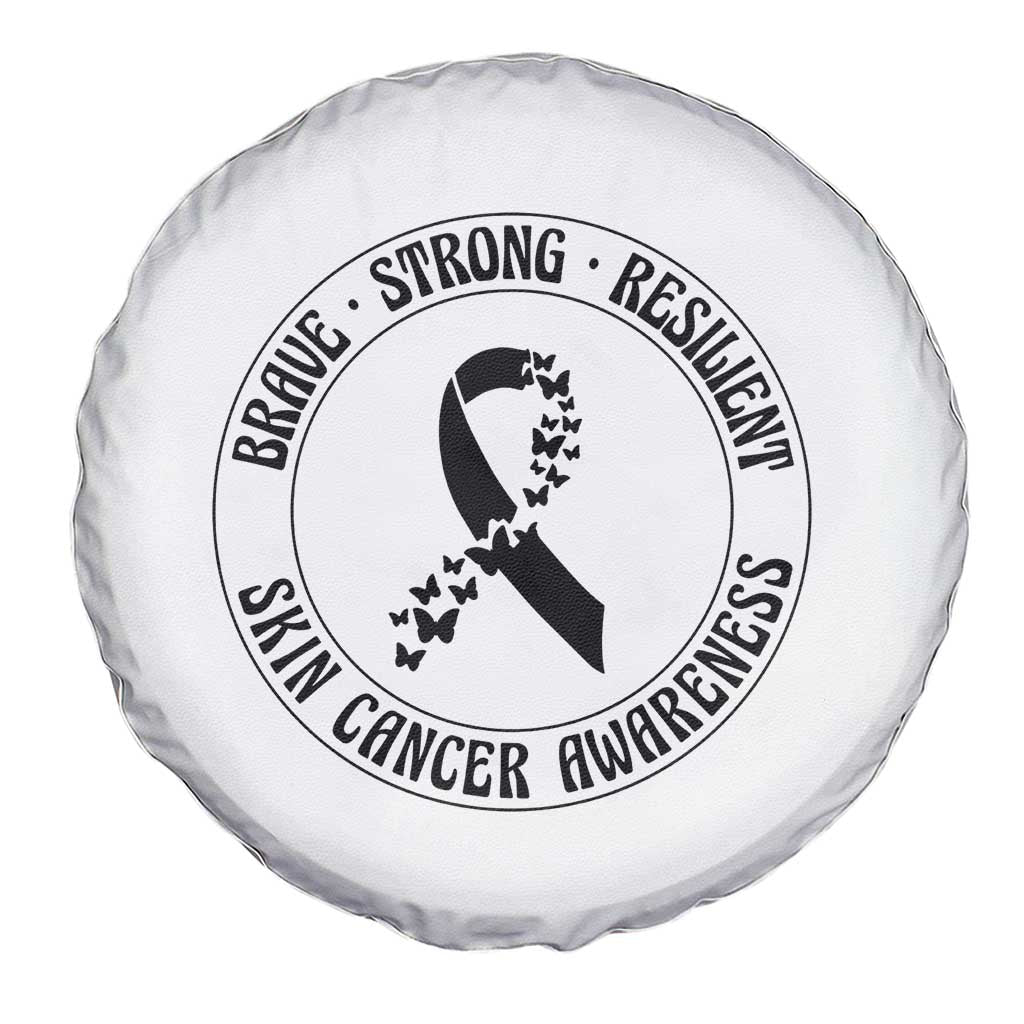Melanoma Awareness Spare Tire Cover Brave Strong Resilient Warrior