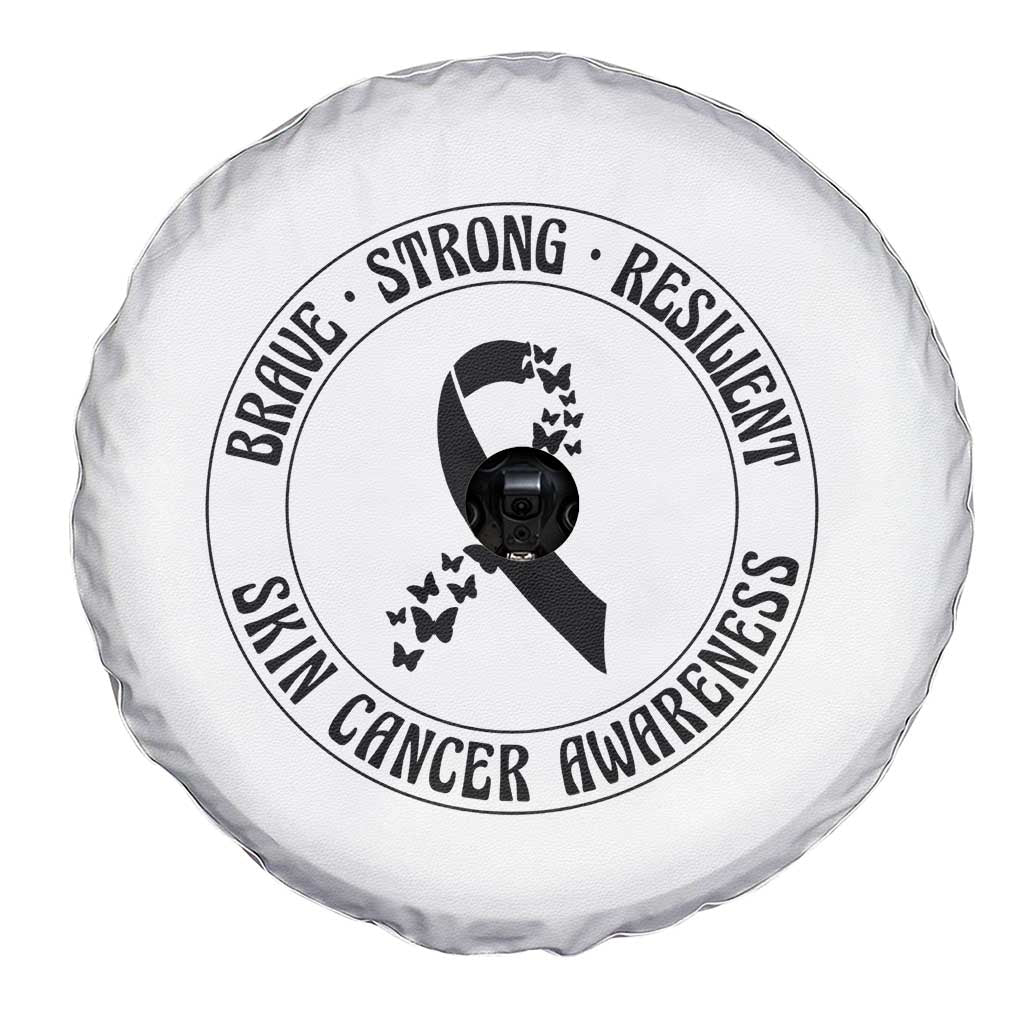 Melanoma Awareness Spare Tire Cover Brave Strong Resilient Warrior