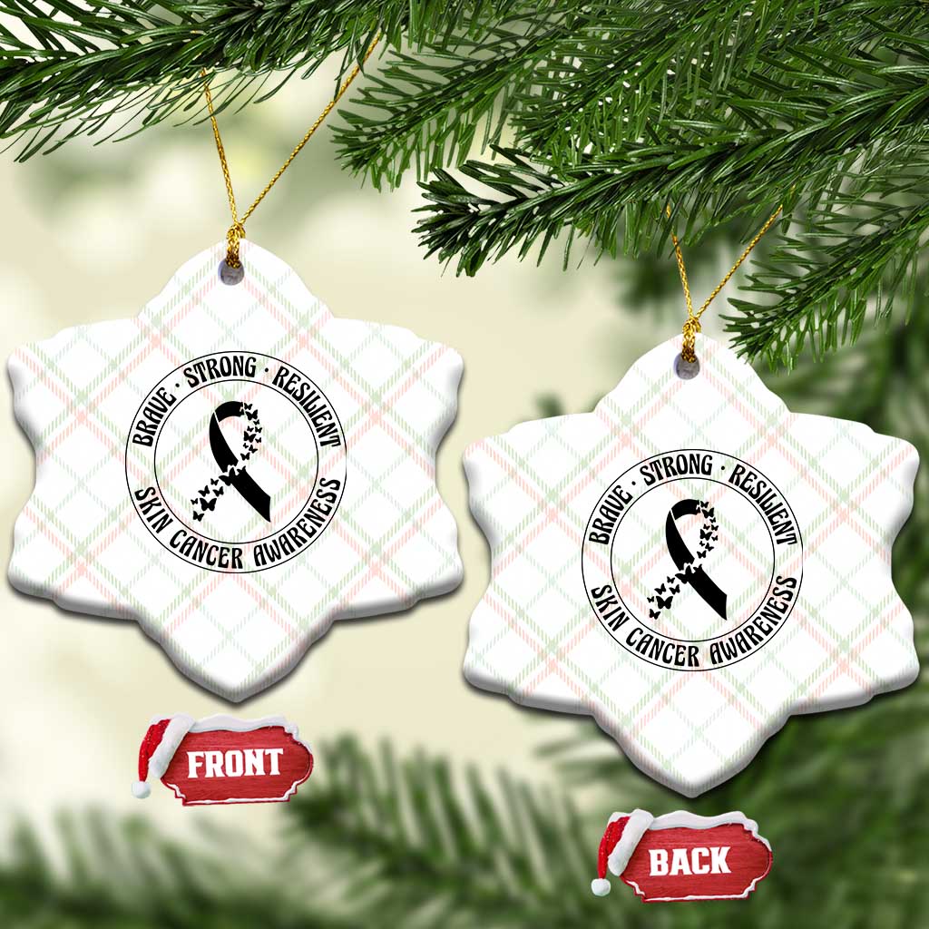 Melanoma Awareness Ceramic Ornament Brave Strong Resilient Warrior