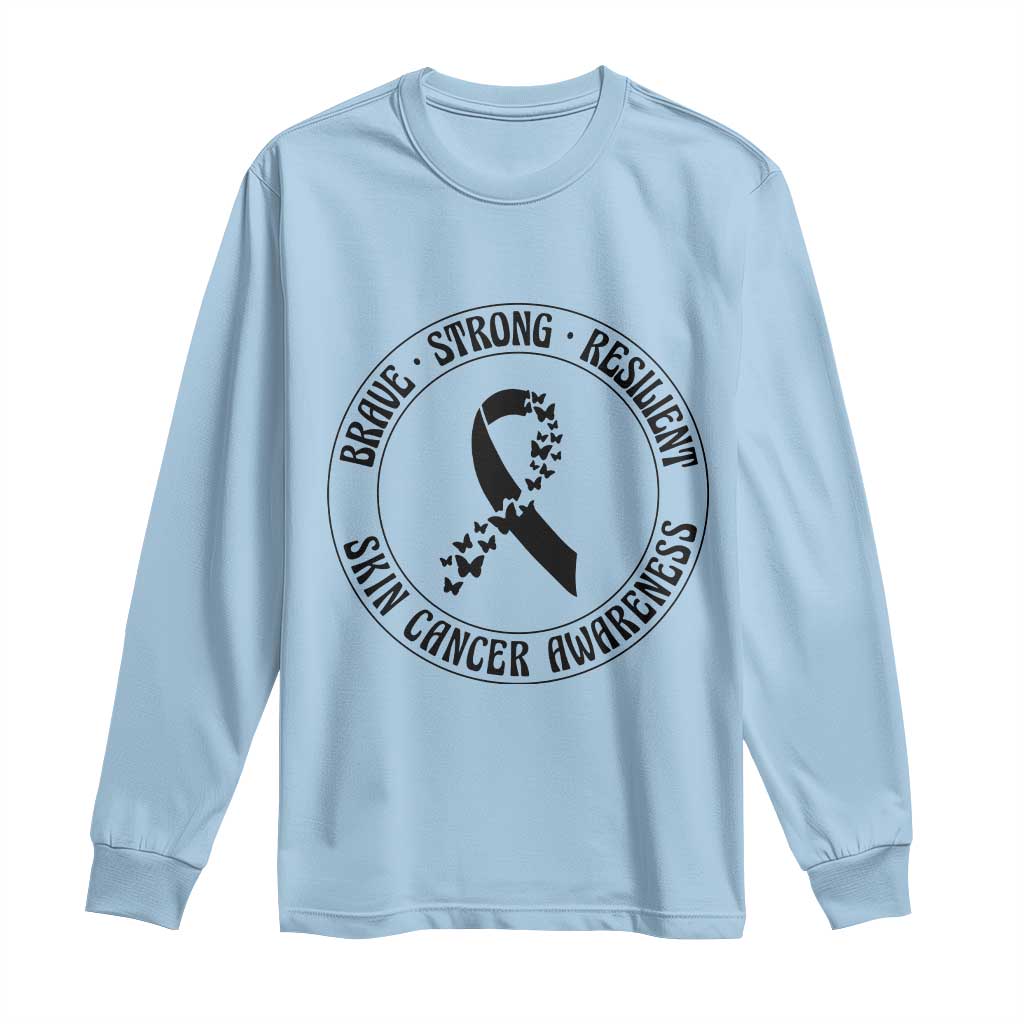 Melanoma Awareness Long Sleeve Shirt Brave Strong Resilient Warrior