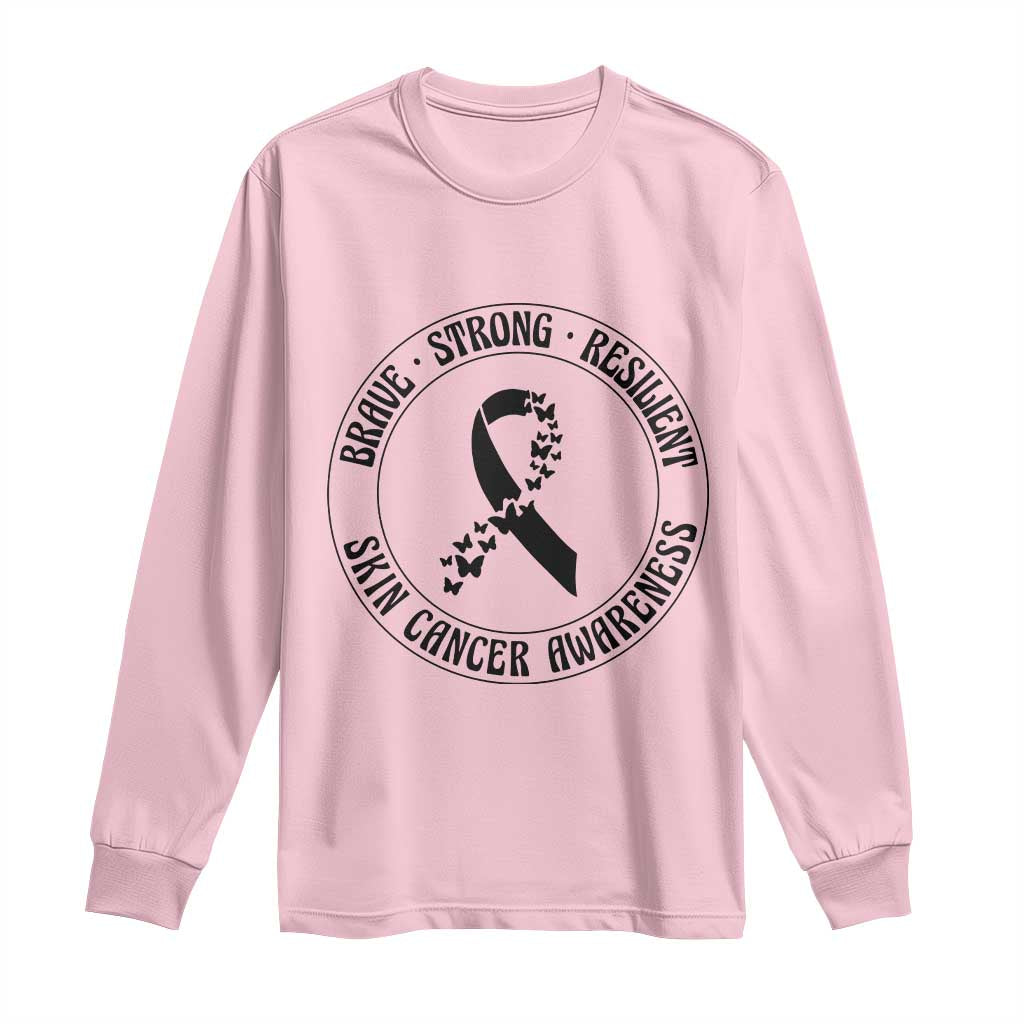 Melanoma Awareness Long Sleeve Shirt Brave Strong Resilient Warrior