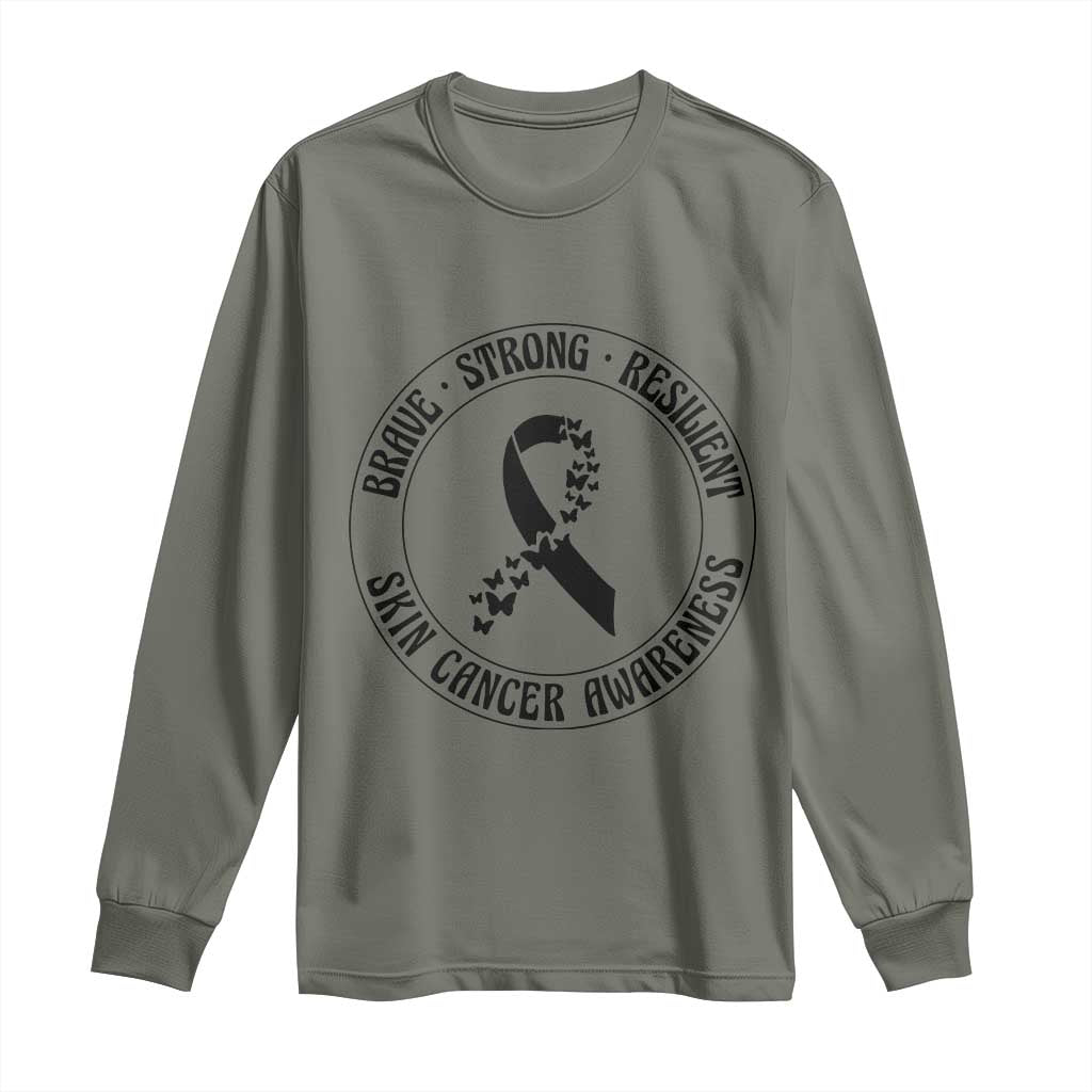 Melanoma Awareness Long Sleeve Shirt Brave Strong Resilient Warrior