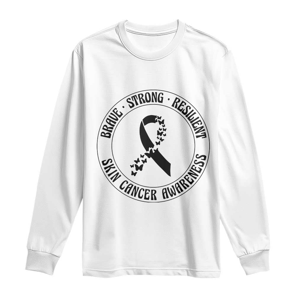 Melanoma Awareness Long Sleeve Shirt Brave Strong Resilient Warrior