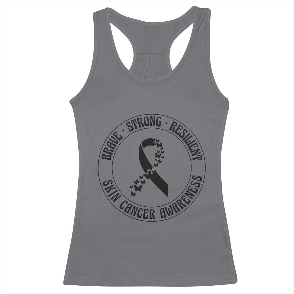 Melanoma Awareness Racerback Tank Top Brave Strong Resilient Warrior