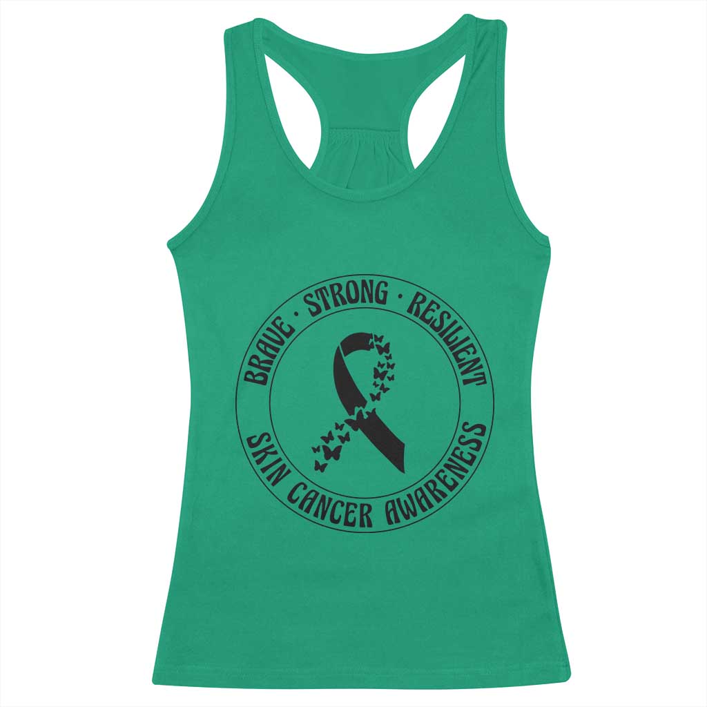Melanoma Awareness Racerback Tank Top Brave Strong Resilient Warrior