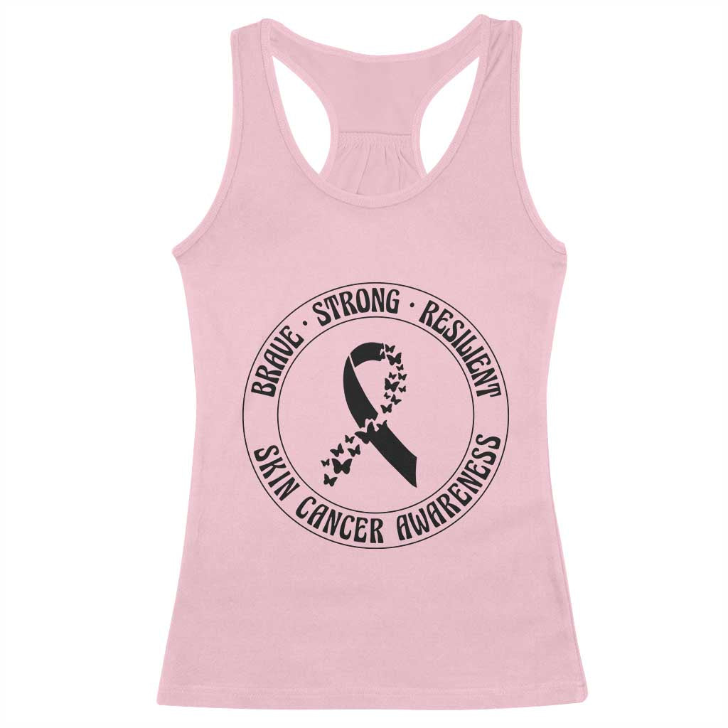 Melanoma Awareness Racerback Tank Top Brave Strong Resilient Warrior