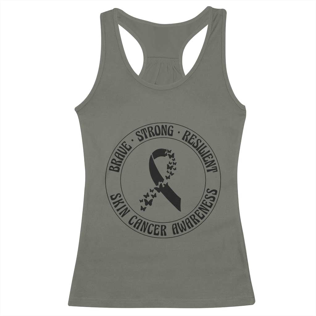Melanoma Awareness Racerback Tank Top Brave Strong Resilient Warrior
