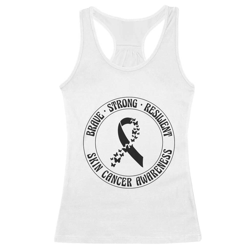 Melanoma Awareness Racerback Tank Top Brave Strong Resilient Warrior
