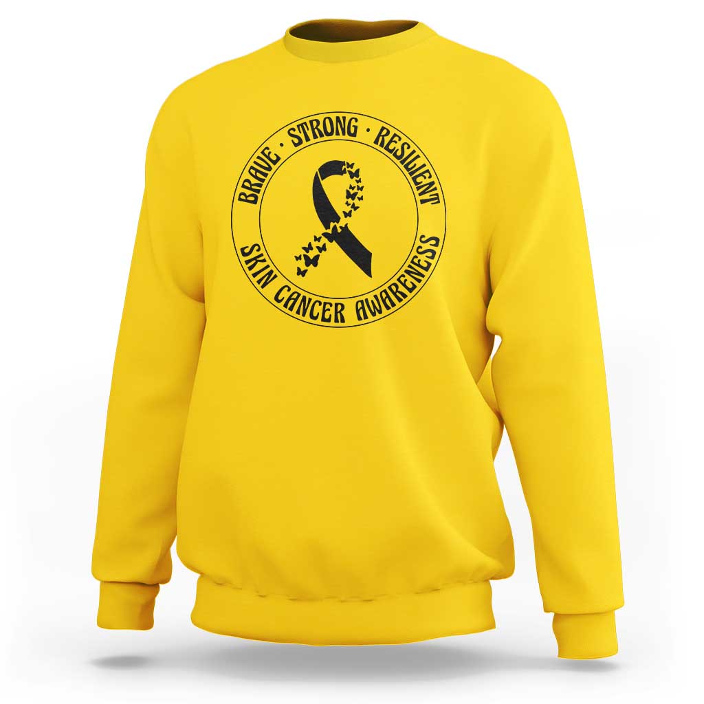 Melanoma Awareness Sweatshirt Brave Strong Resilient Warrior