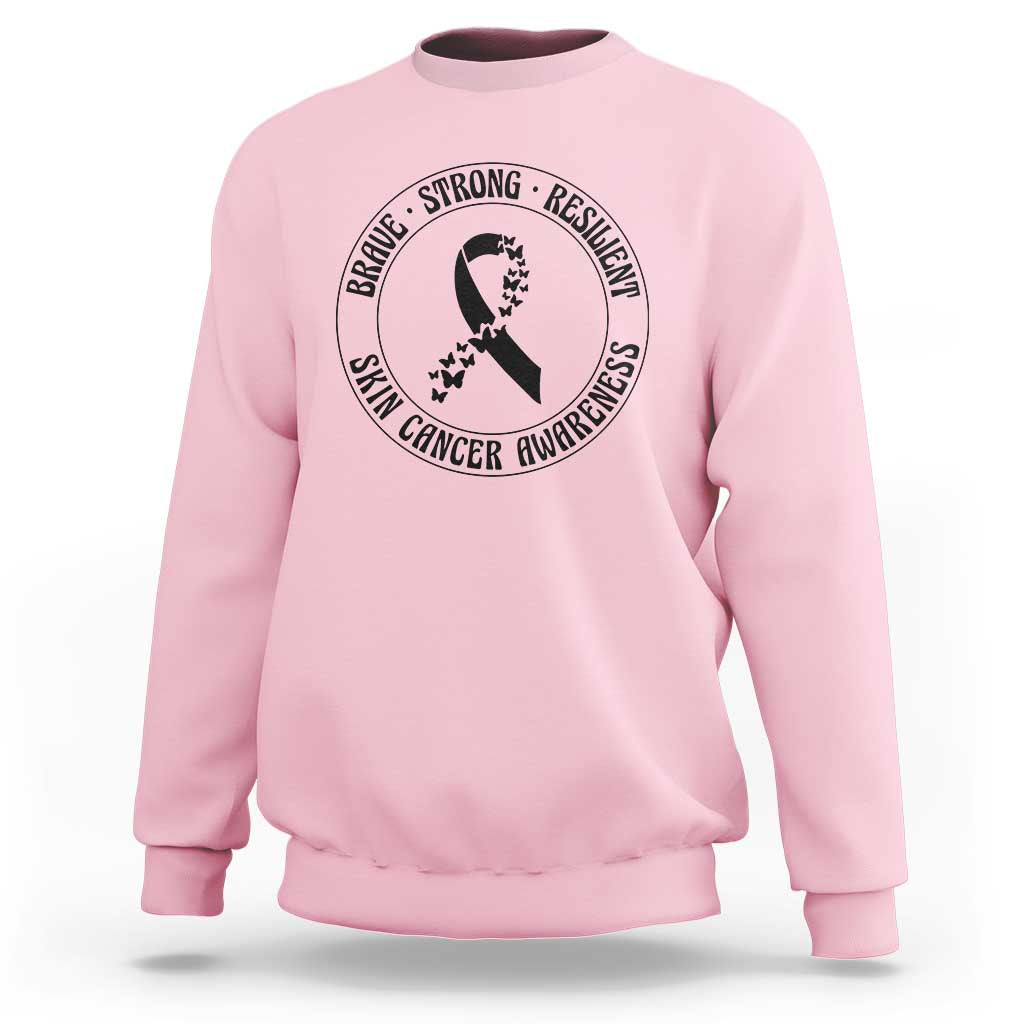 Melanoma Awareness Sweatshirt Brave Strong Resilient Warrior