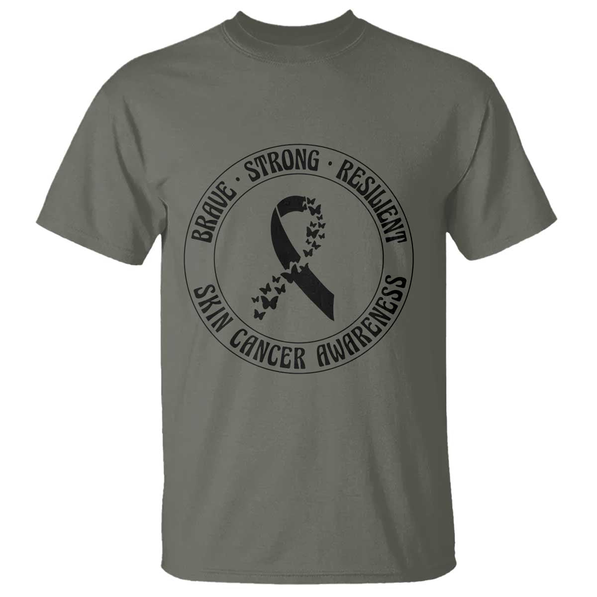 Melanoma Awareness T Shirt Brave Strong Resilient Warrior