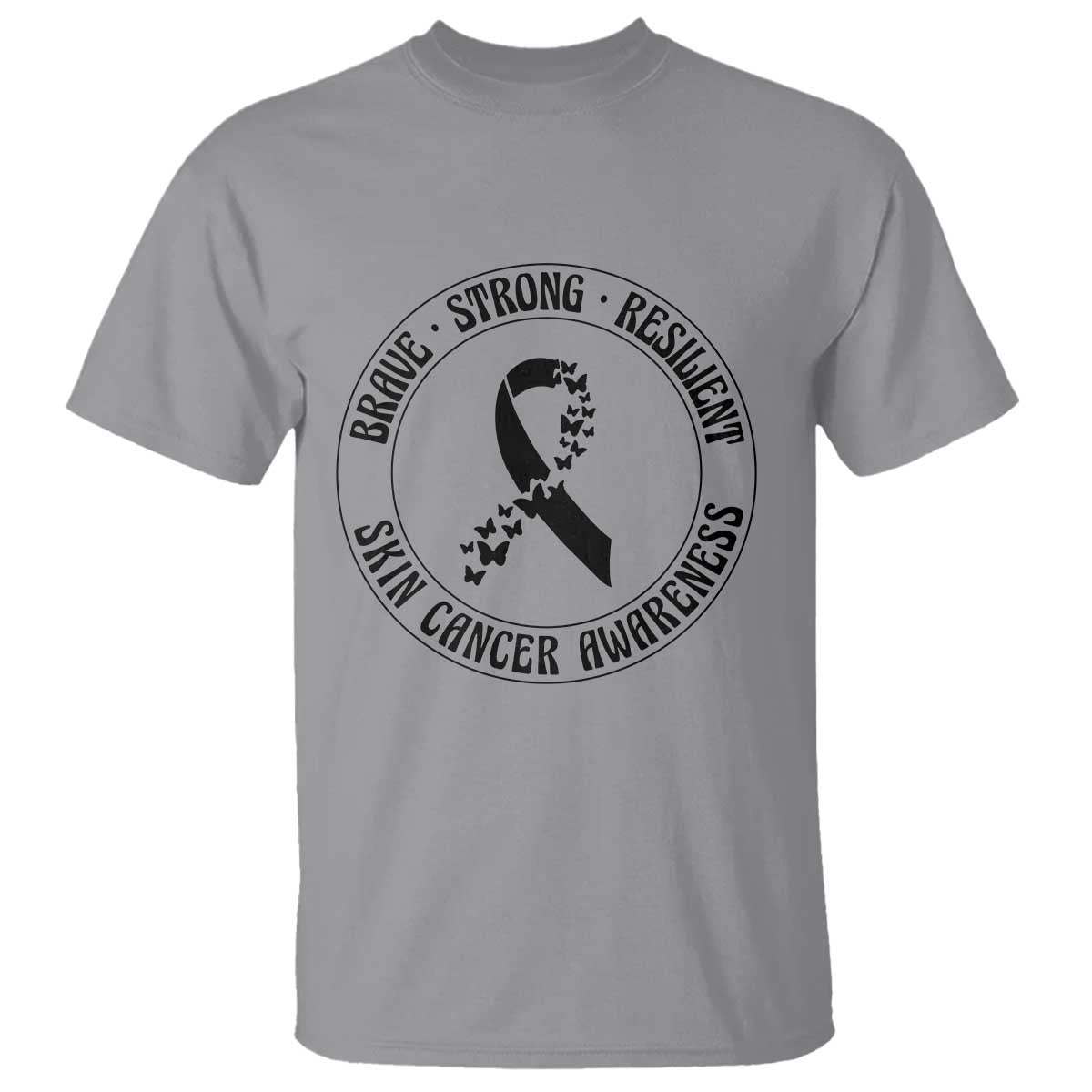 Melanoma Awareness T Shirt Brave Strong Resilient Warrior