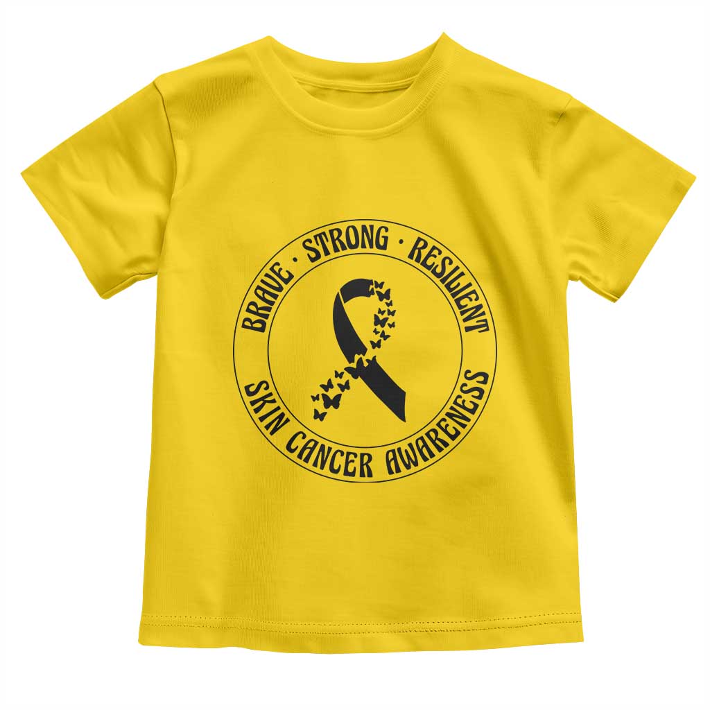 Melanoma Awareness Toddler T Shirt Brave Strong Resilient Warrior