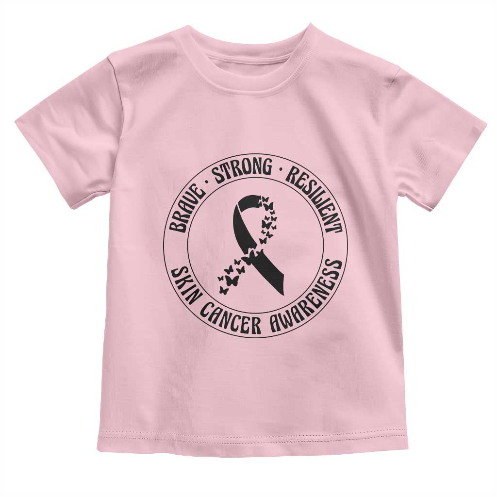 Melanoma Awareness Toddler T Shirt Brave Strong Resilient Warrior