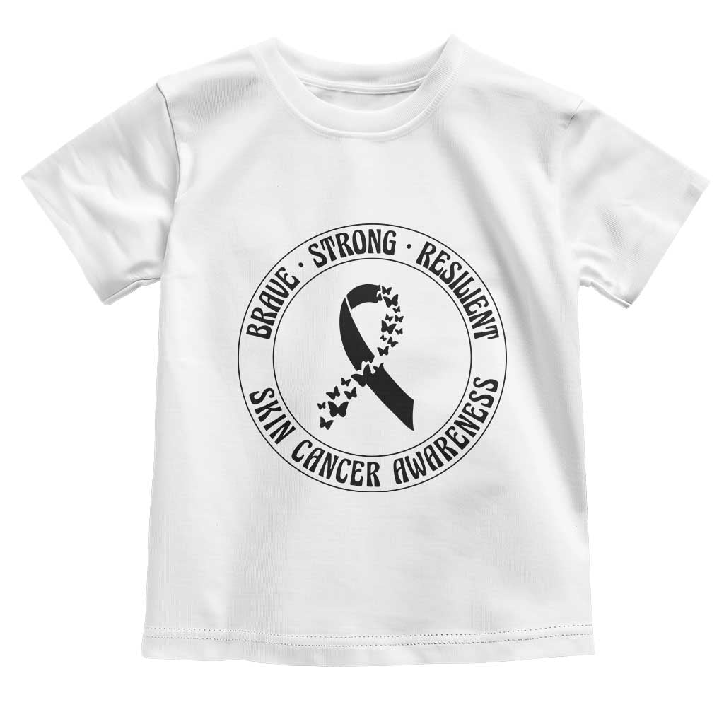 Melanoma Awareness Toddler T Shirt Brave Strong Resilient Warrior