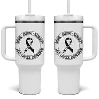 Melanoma Awareness Tumbler With Handle Brave Strong Resilient Warrior