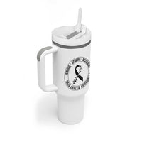 Melanoma Awareness Tumbler With Handle Brave Strong Resilient Warrior