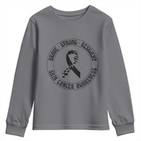Melanoma Awareness Youth Sweatshirt Brave Strong Resilient Warrior