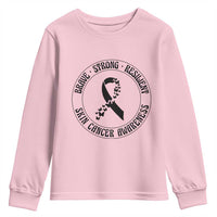 Melanoma Awareness Youth Sweatshirt Brave Strong Resilient Warrior
