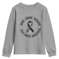 Melanoma Awareness Youth Sweatshirt Brave Strong Resilient Warrior
