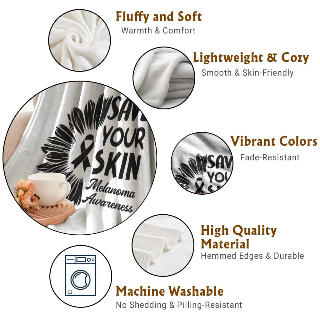 Skin Cancer Fighter Throw Blanket Save Your Skin