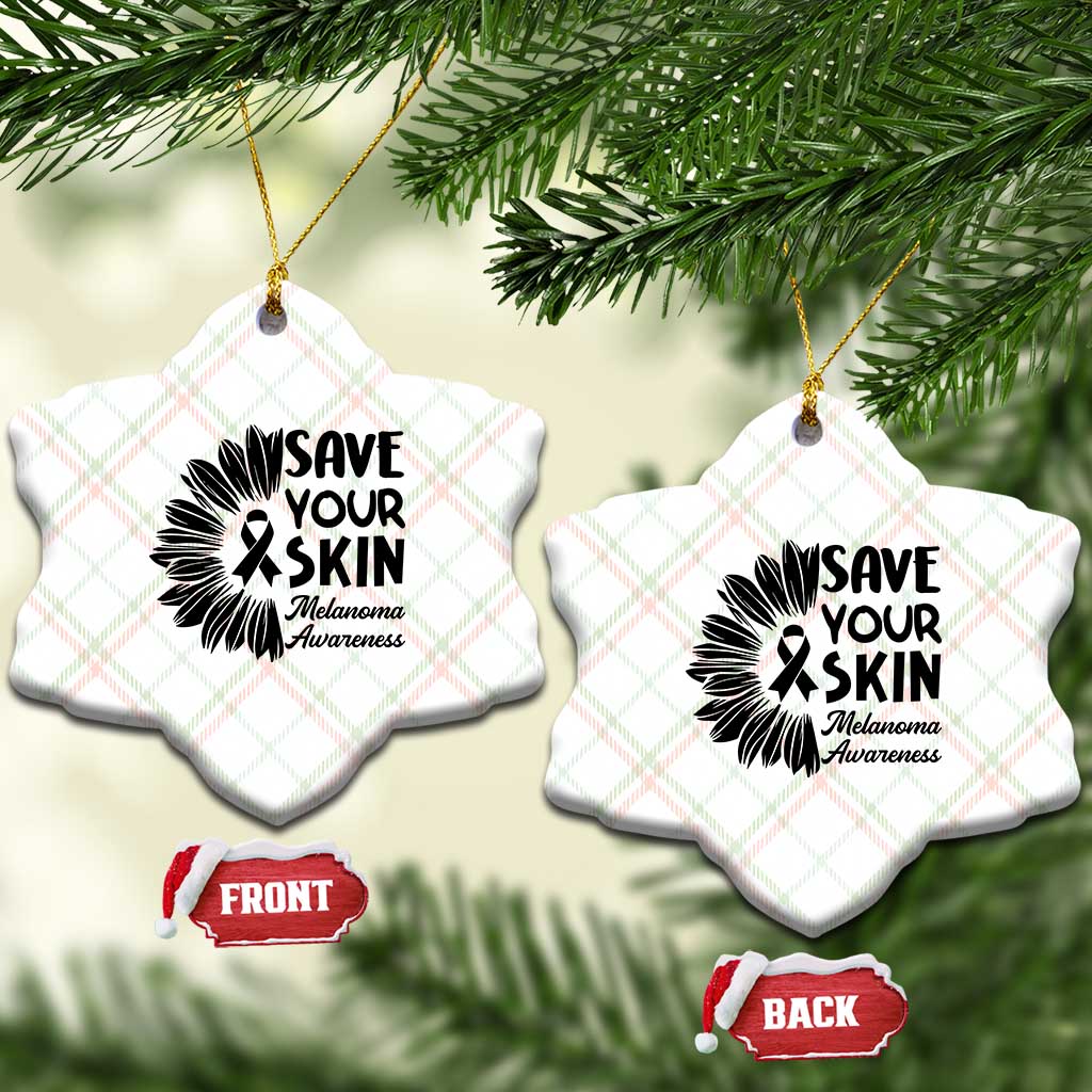 Skin Cancer Fighter Ceramic Ornament Save Your Skin