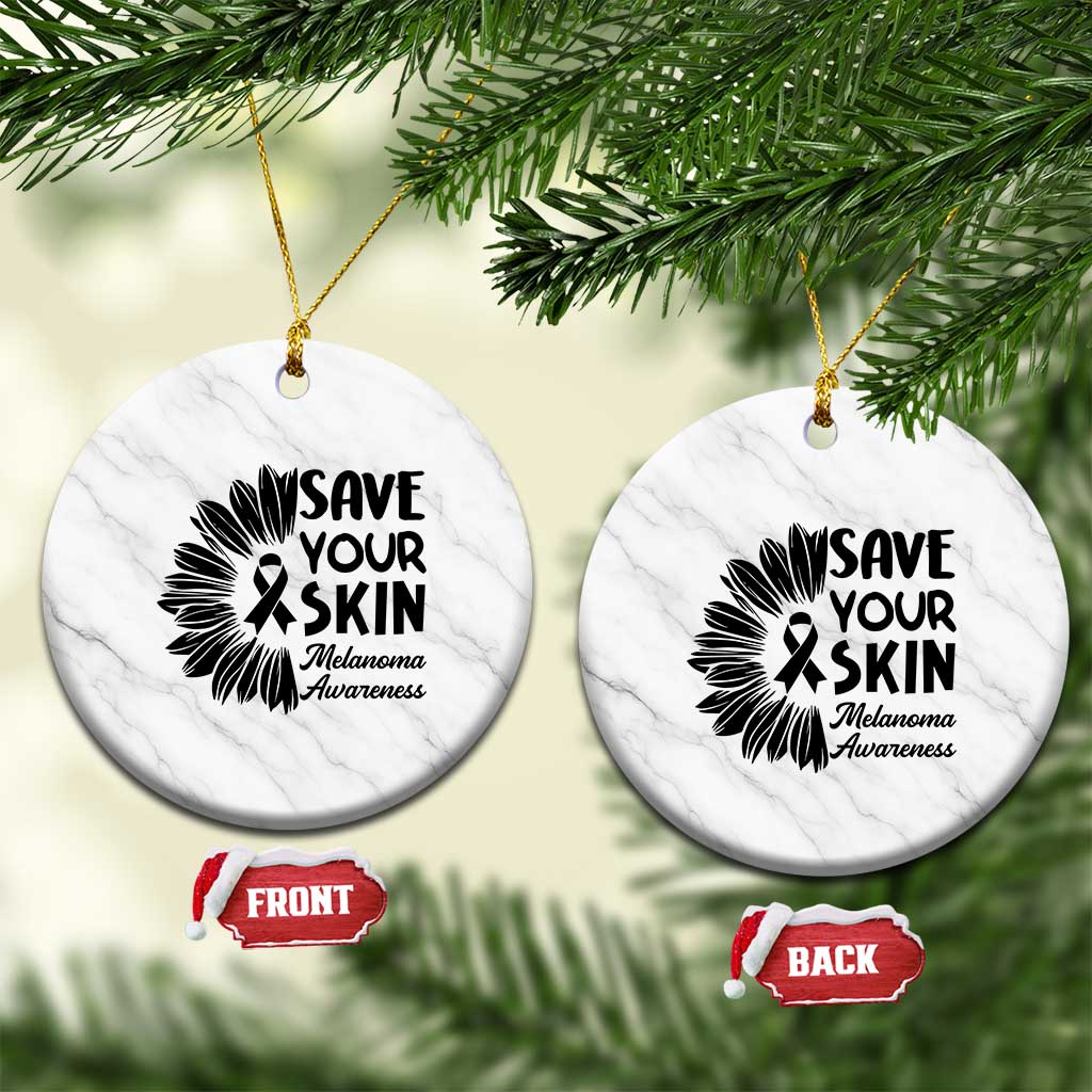 Skin Cancer Fighter Ceramic Ornament Save Your Skin