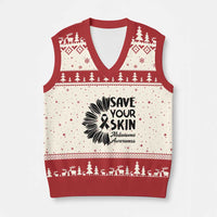 Skin Cancer Fighter V-Neck Knit Sweater Vest Save Your Skin
