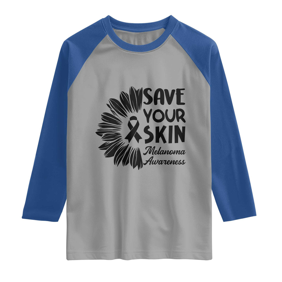 Skin Cancer Fighter Raglan Shirt Save Your Skin