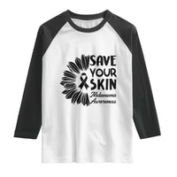 Skin Cancer Fighter Raglan Shirt Save Your Skin