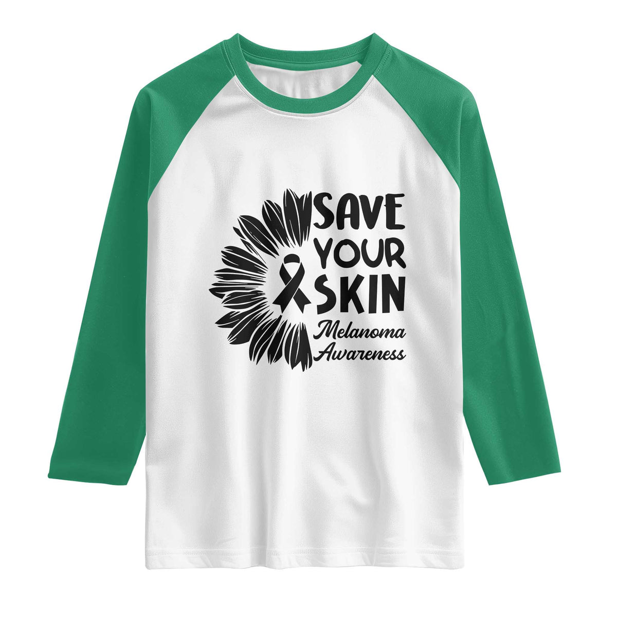 Skin Cancer Fighter Raglan Shirt Save Your Skin