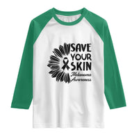 Skin Cancer Fighter Raglan Shirt Save Your Skin