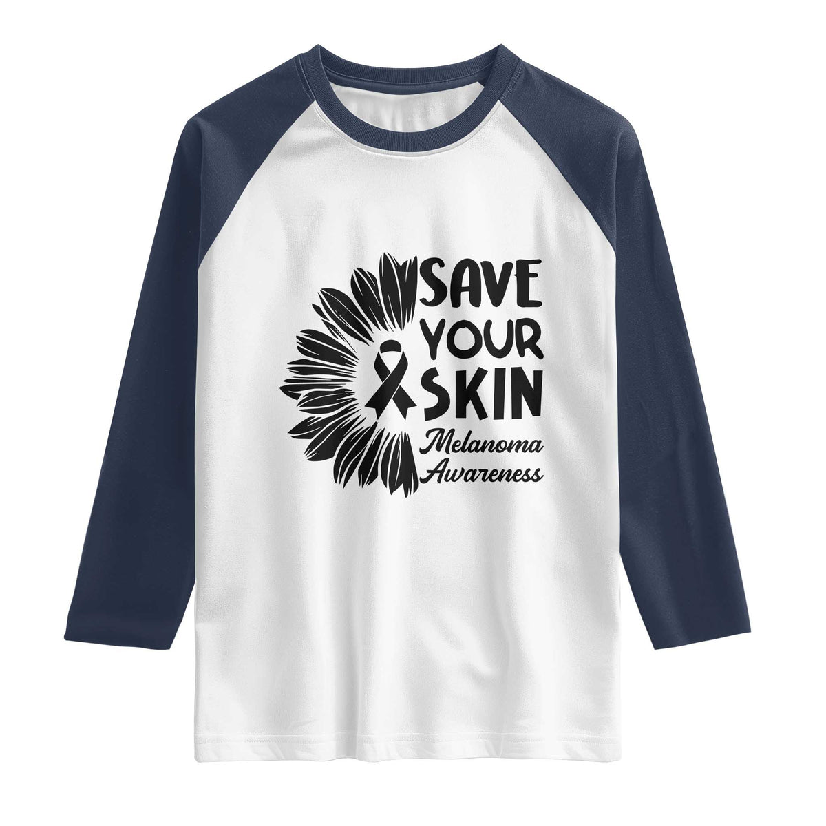 Skin Cancer Fighter Raglan Shirt Save Your Skin