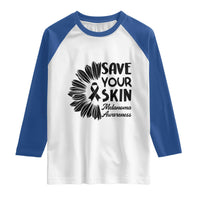 Skin Cancer Fighter Raglan Shirt Save Your Skin