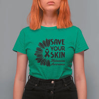 Skin Cancer Fighter T Shirt For Women Save Your Skin