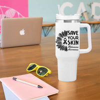Skin Cancer Fighter Tumbler With Handle Save Your Skin