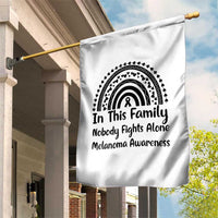 In This Family Nobody Fights Alone Garden Flag Melanoma Warrior Support