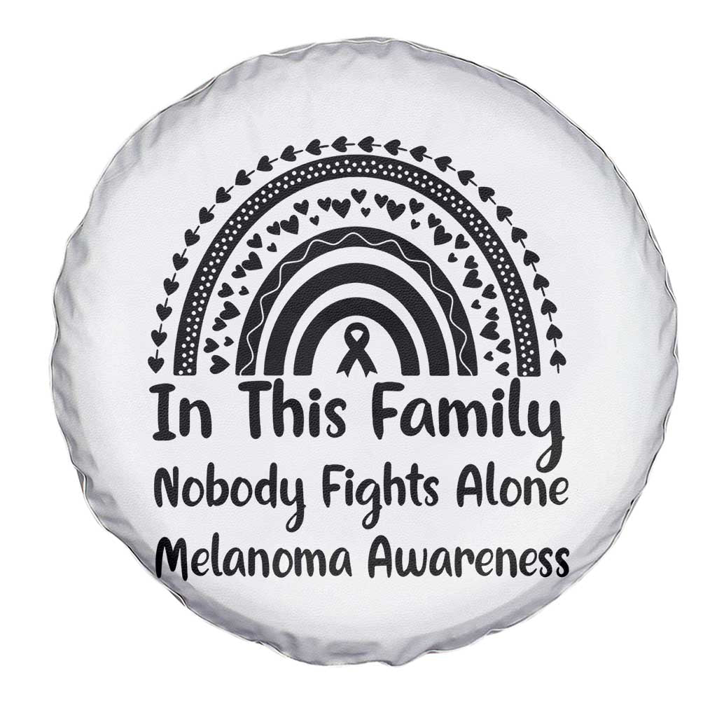 In This Family Nobody Fights Alone Spare Tire Cover Melanoma Warrior Support