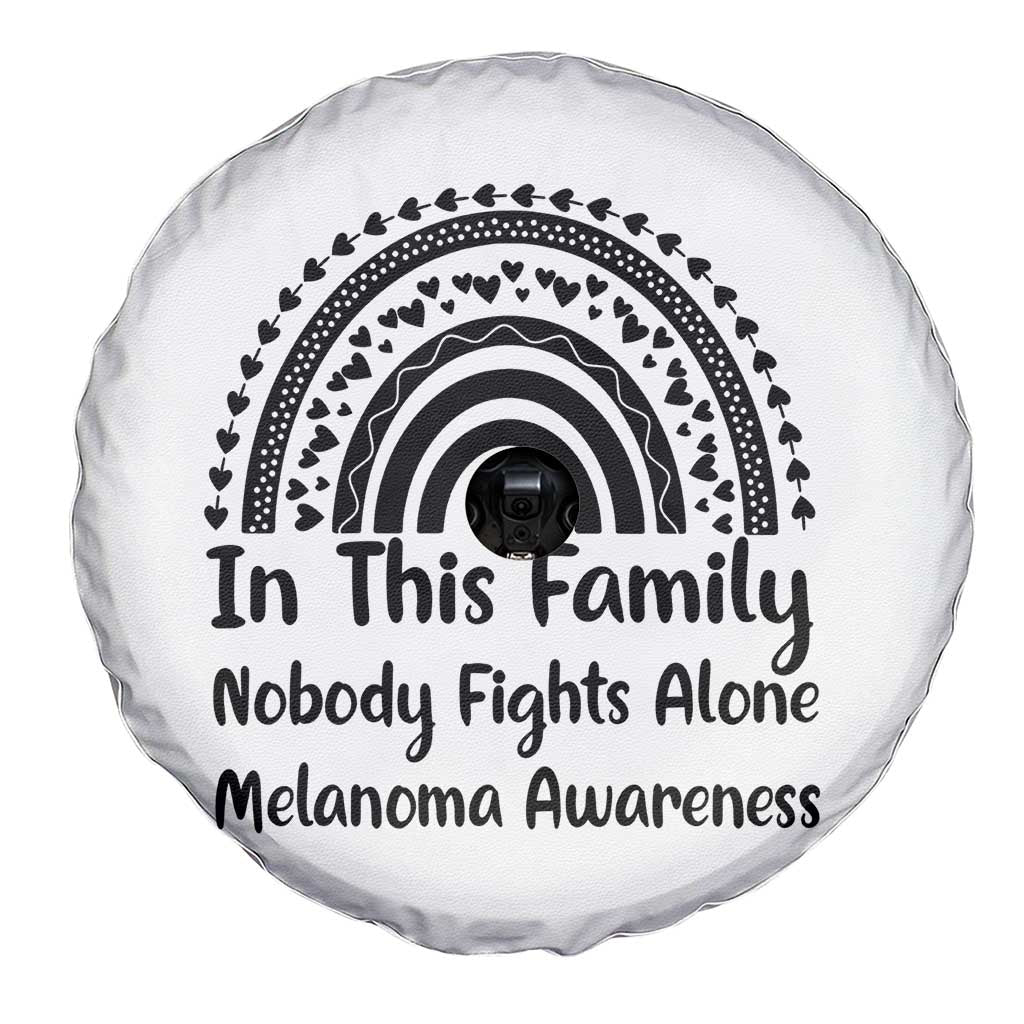 In This Family Nobody Fights Alone Spare Tire Cover Melanoma Warrior Support