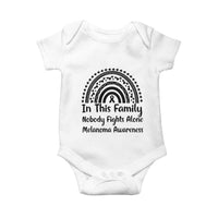 In This Family Nobody Fights Alone Baby Onesie Melanoma Warrior Support