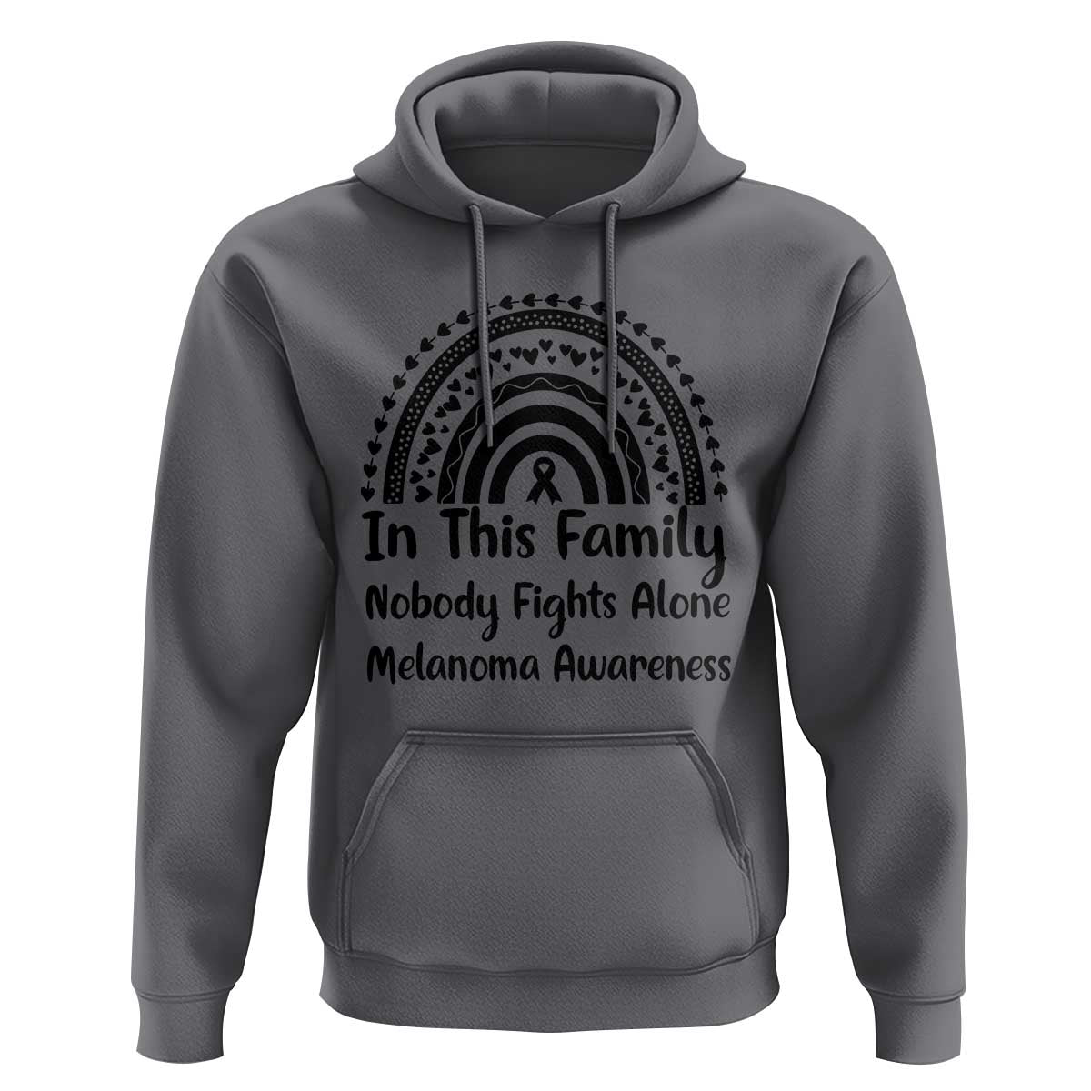In This Family Nobody Fights Alone Hoodie Melanoma Warrior Support