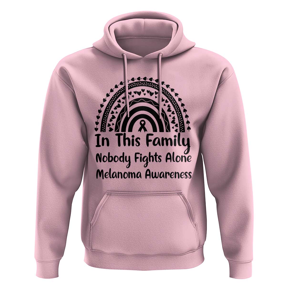 In This Family Nobody Fights Alone Hoodie Melanoma Warrior Support