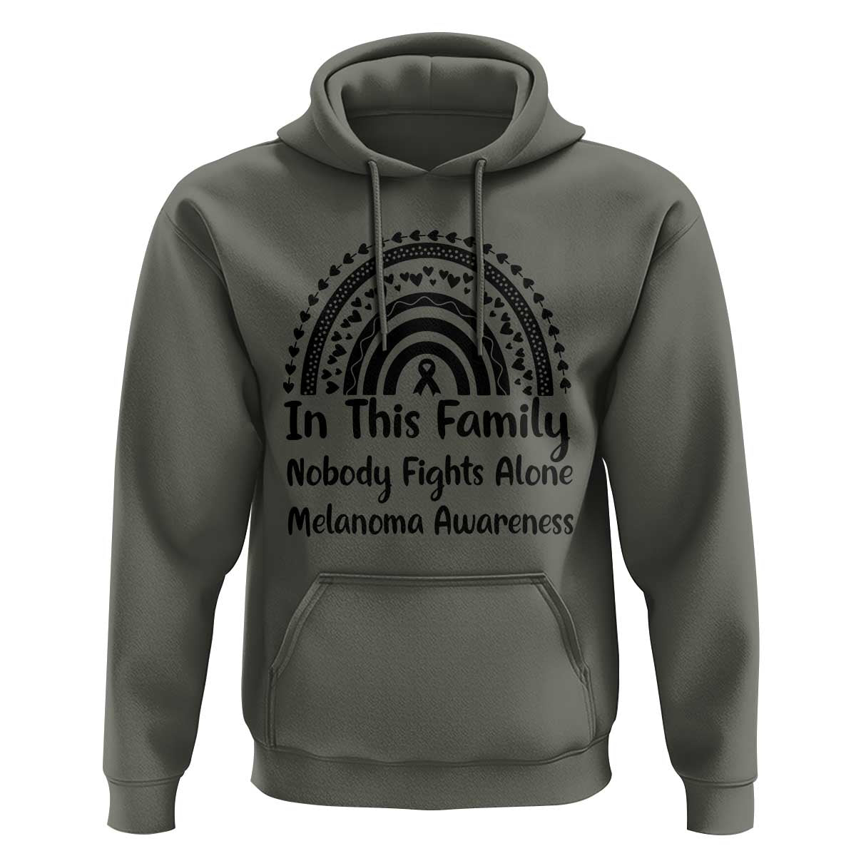 In This Family Nobody Fights Alone Hoodie Melanoma Warrior Support