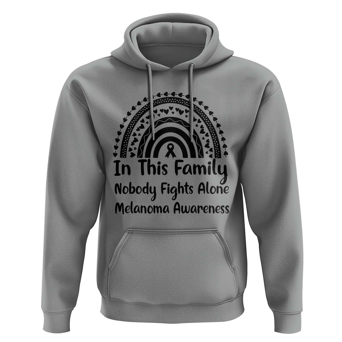 In This Family Nobody Fights Alone Hoodie Melanoma Warrior Support