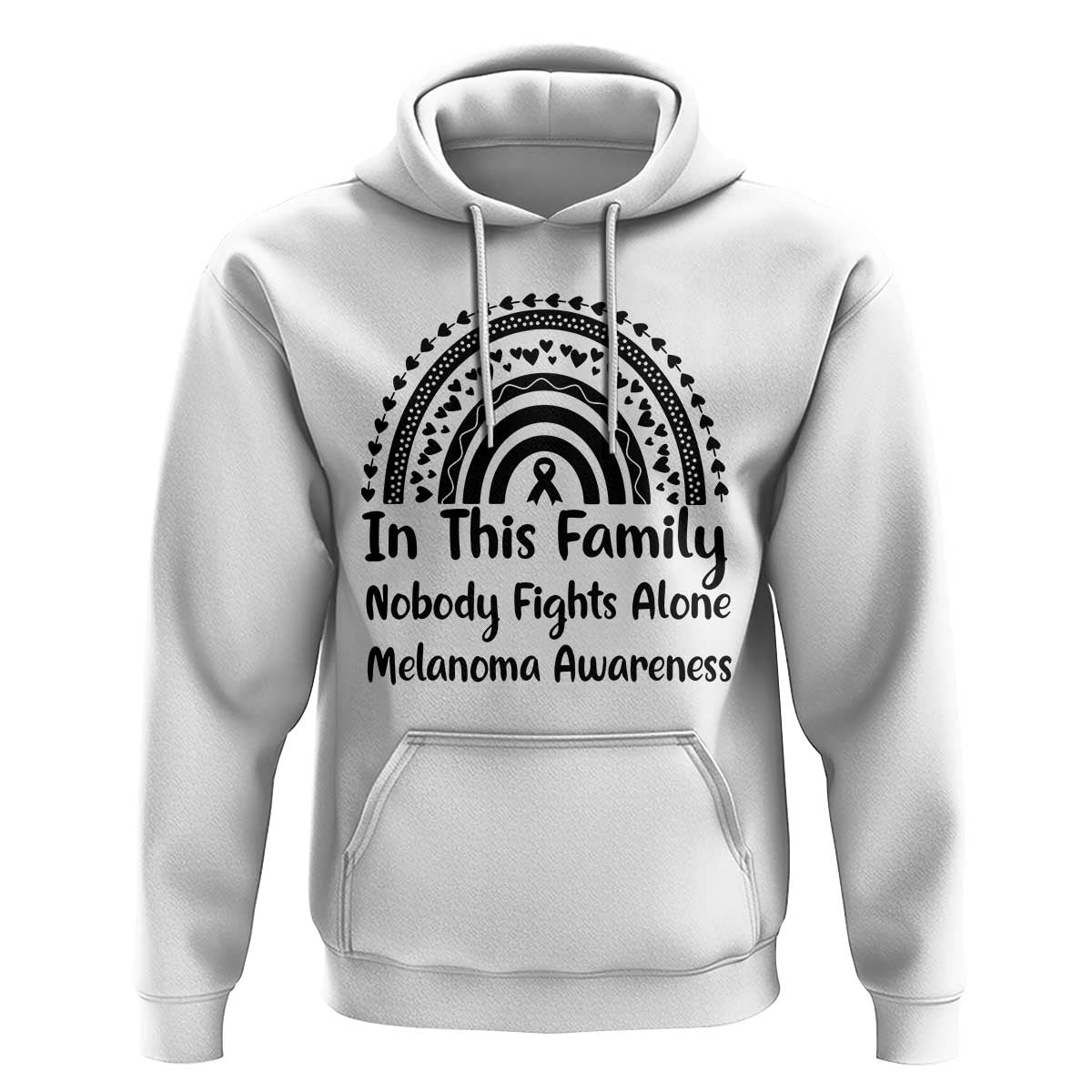 In This Family Nobody Fights Alone Hoodie Melanoma Warrior Support