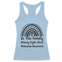 In This Family Nobody Fights Alone Racerback Tank Top Melanoma Warrior Support